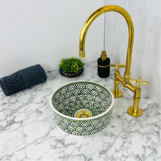 Marokkanisches Keramikwaschbecken im orientalischen Stil #145