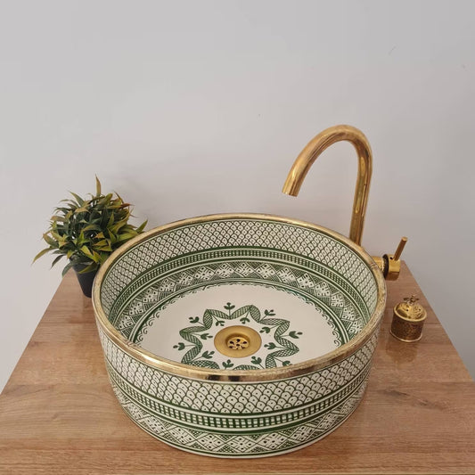 Moroccan Sink with brass rim #318