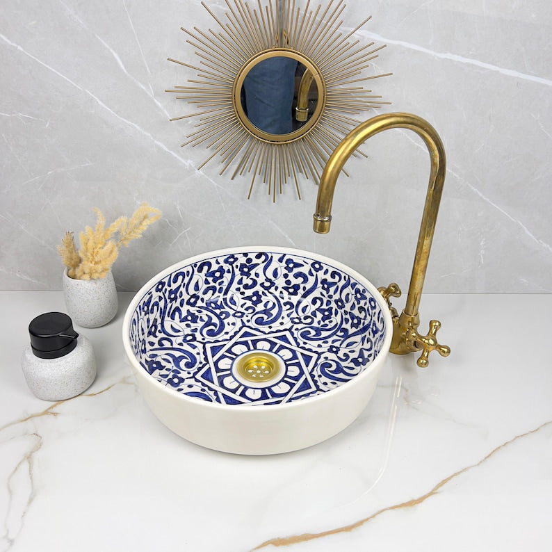 Marokkanisches Keramikwaschbecken im orientalischen Stil #292