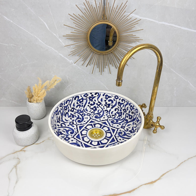 Marokkanisches Keramikwaschbecken im orientalischen Stil #292