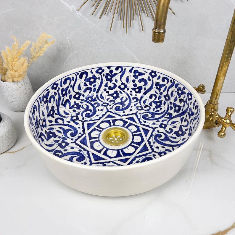 Marokkanisches Keramikwaschbecken im orientalischen Stil #292