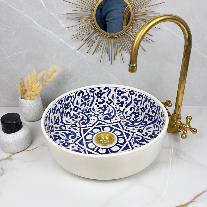 Marokkanisches Keramikwaschbecken im orientalischen Stil #292