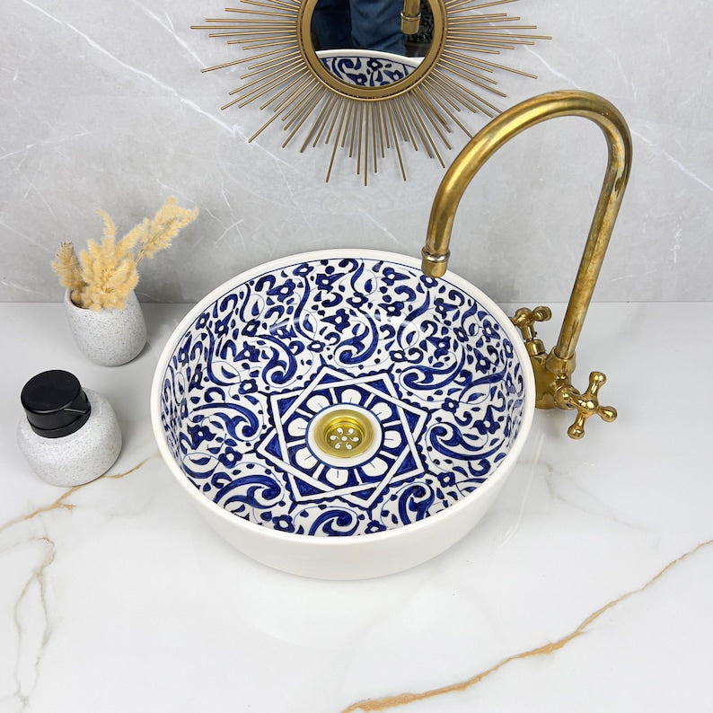 Marokkanisches Keramikwaschbecken im orientalischen Stil #292