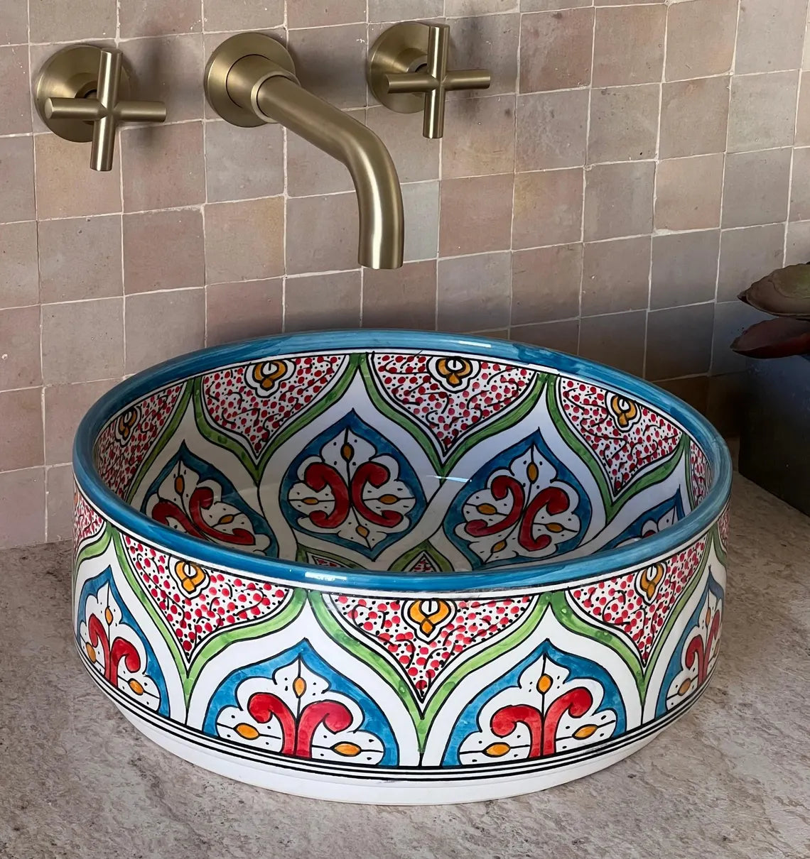Marokkanisches Keramikwaschbecken im orientalischen Stil #45