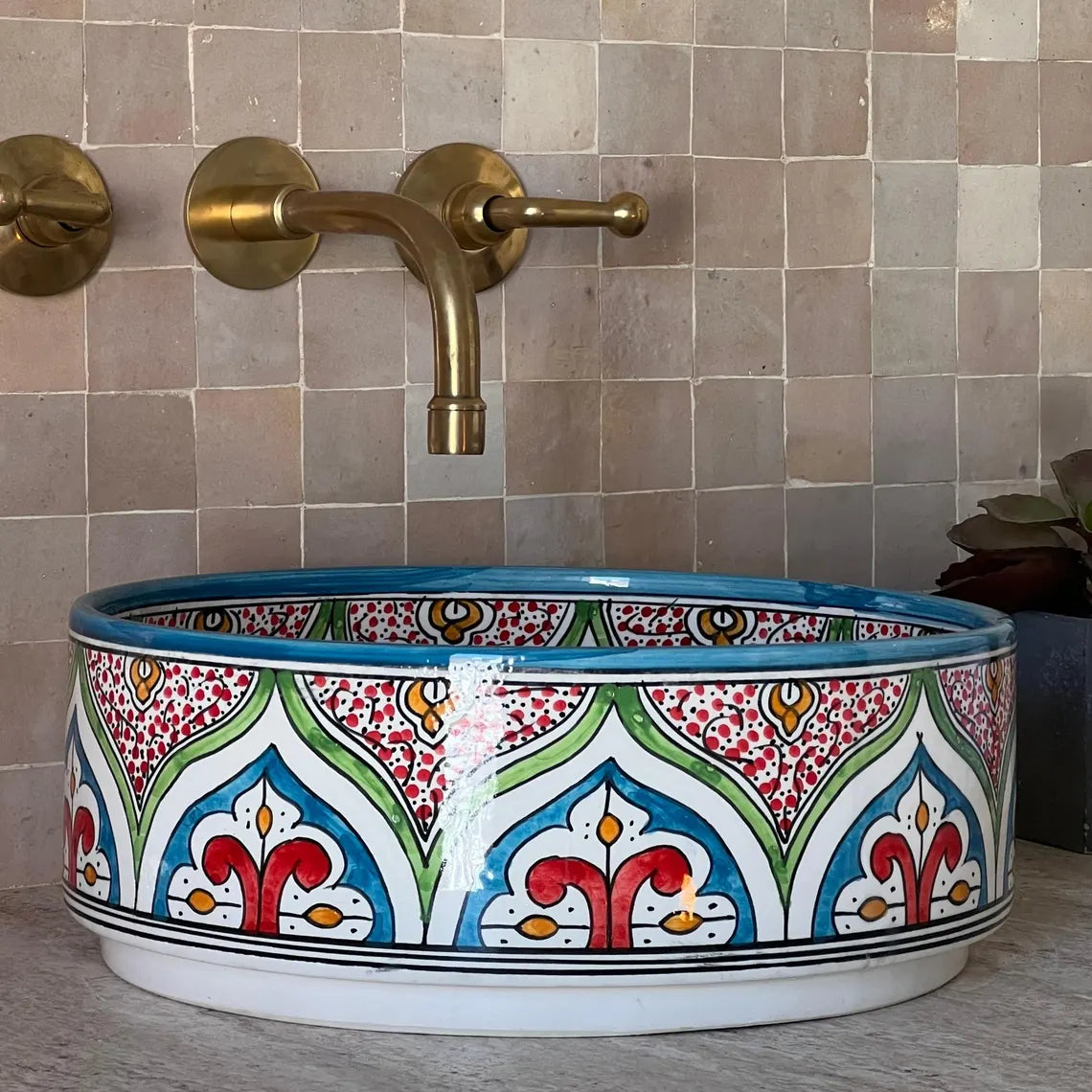 Marokkanisches Keramikwaschbecken im orientalischen Stil #45