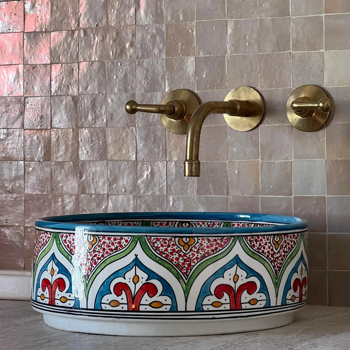 Marokkanisches Keramikwaschbecken im orientalischen Stil #45