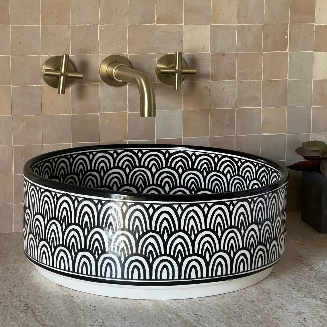 Marokkanisches Keramikwaschbecken im orientalischen Stil #42