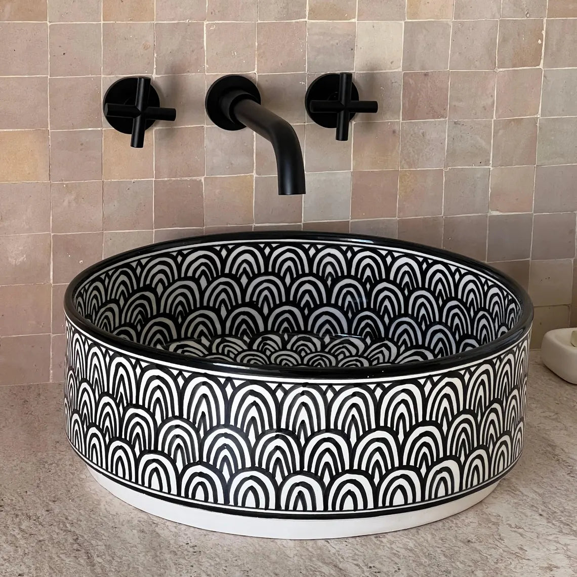 Marokkanisches Keramikwaschbecken im orientalischen Stil #42