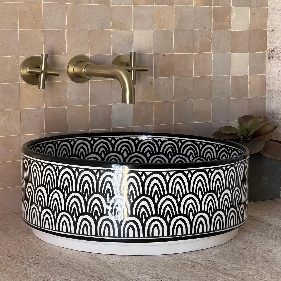 Marokkanisches Keramikwaschbecken im orientalischen Stil #42