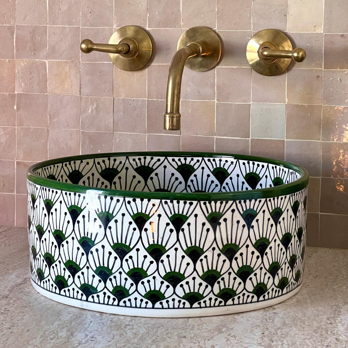 Marokkanisches Keramikwaschbecken im orientalischen Stil #36