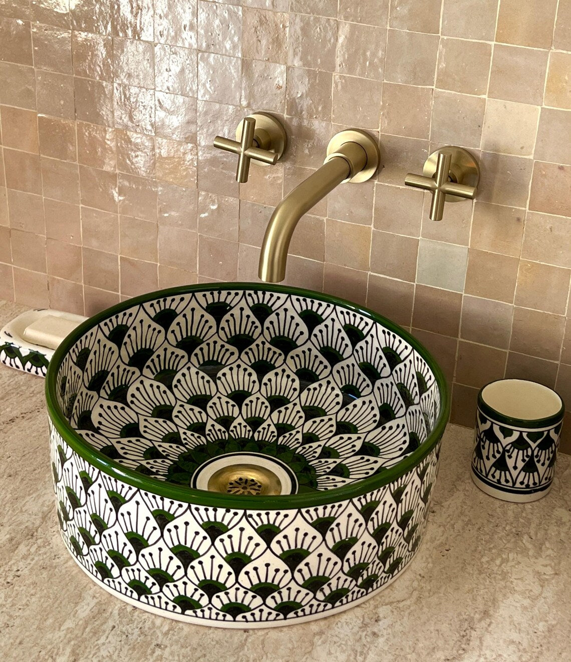 Marokkanisches Keramikwaschbecken im orientalischen Stil #36