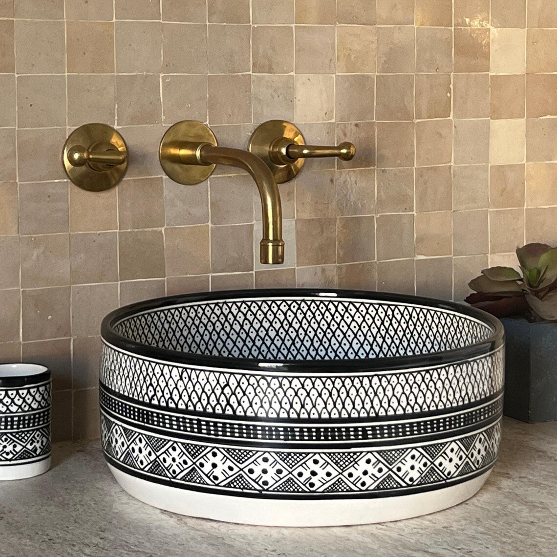 Marokkanisches Keramikwaschbecken im orientalischen Stil #37