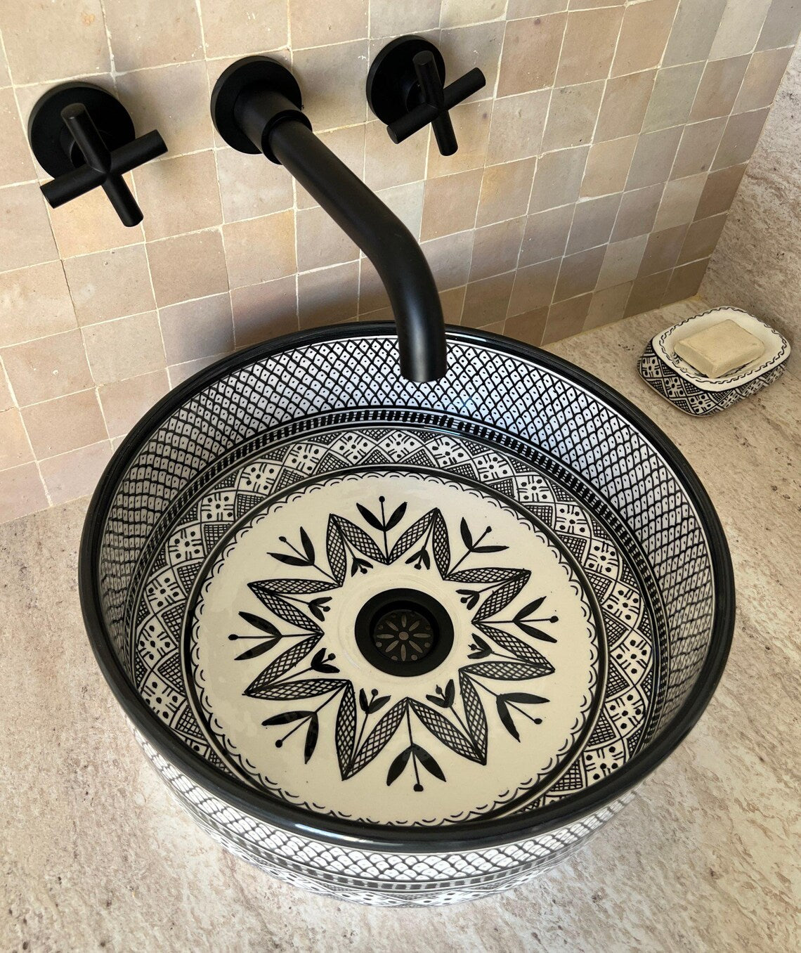 Marokkanisches Keramikwaschbecken im orientalischen Stil #37