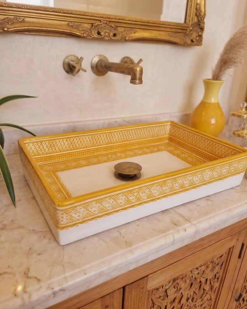 Marokkanisches Keramikwaschbecken im orientalischen Stil #361