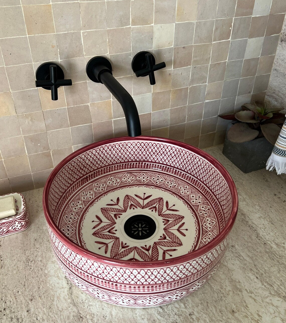 Marokkanisches Keramikwaschbecken im orientalischen Stil #38