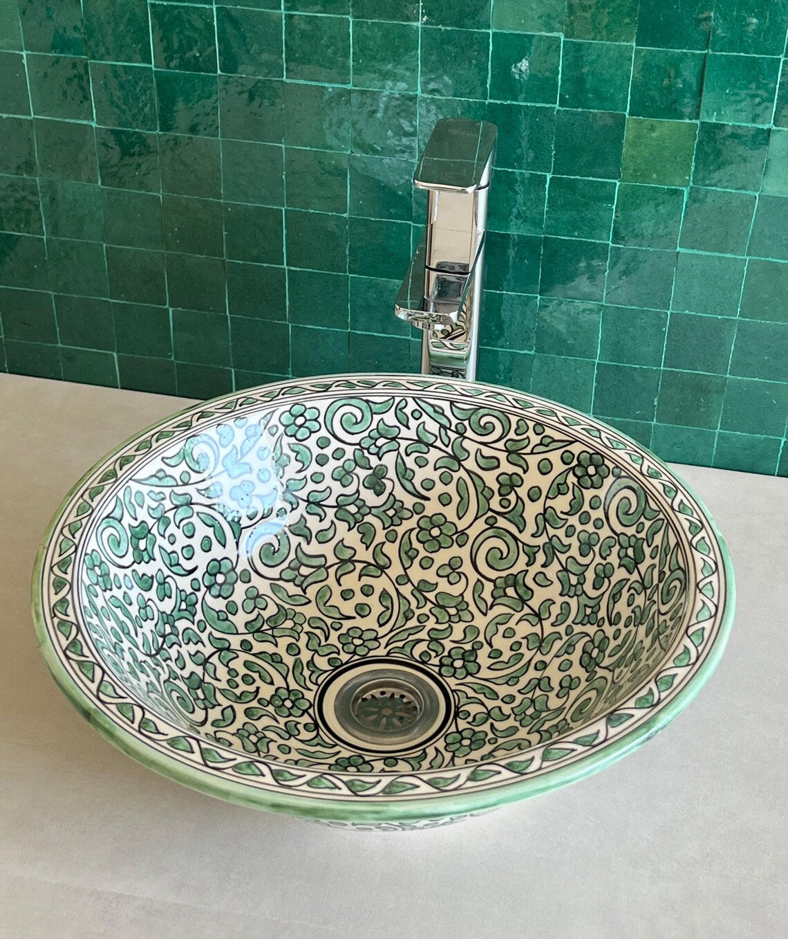 Marokkanisches Keramikwaschbecken im orientalischen Stil #35