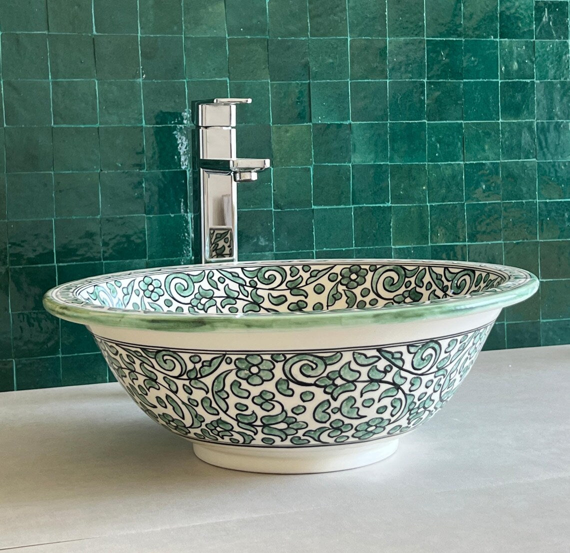 Marokkanisches Keramikwaschbecken im orientalischen Stil #35