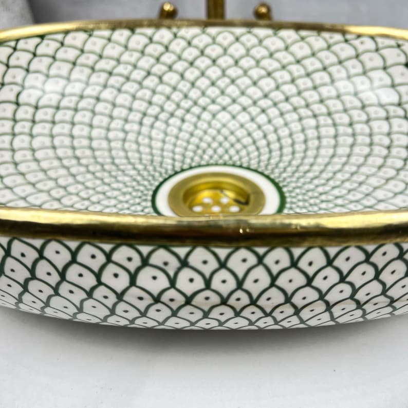 Vasque Marocaine Ovale en céramique de style oriental #314