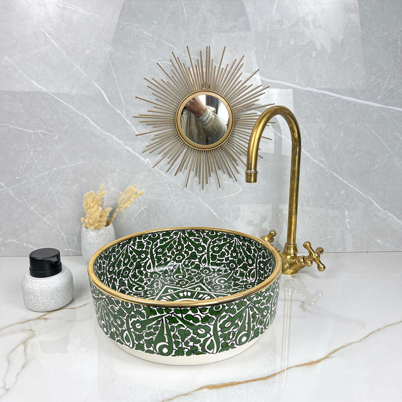 Königliches marokkanisches Becken – 14 Karat Goldrand Nr. 215