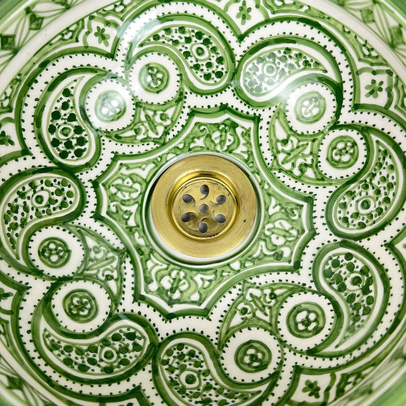 Marokkanisches Keramikwaschbecken im orientalischen Stil #254