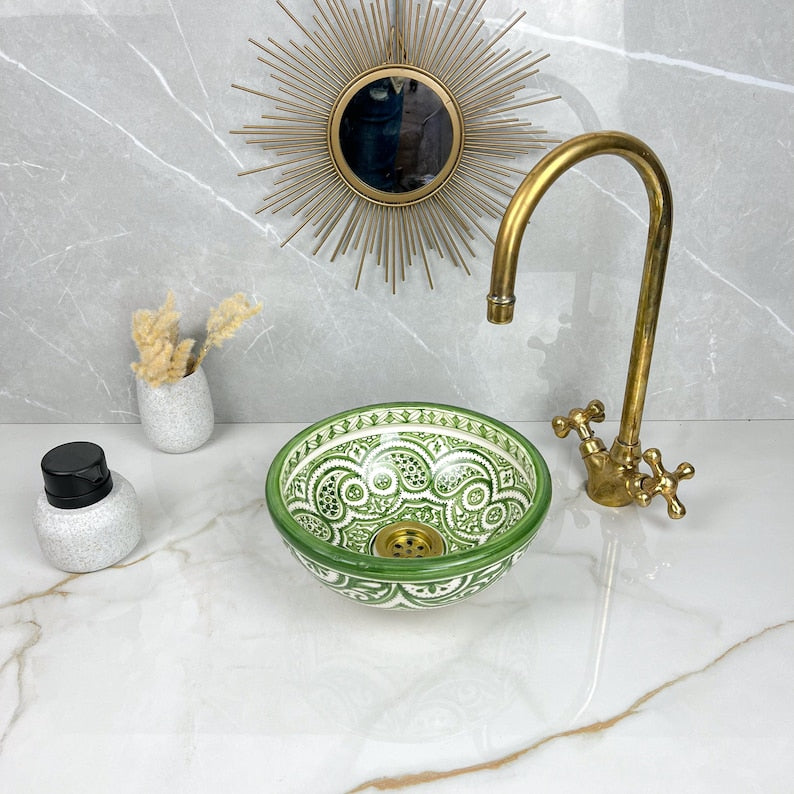 Marokkanisches Keramikwaschbecken im orientalischen Stil #254