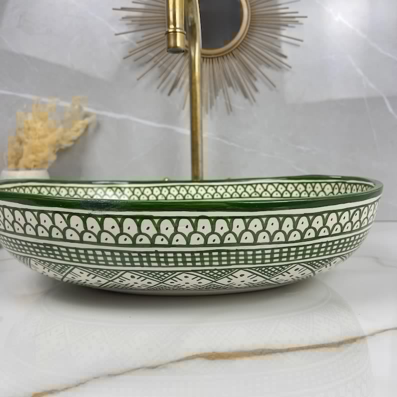 Vasque Marocaine Ovale en céramique de style oriental #315