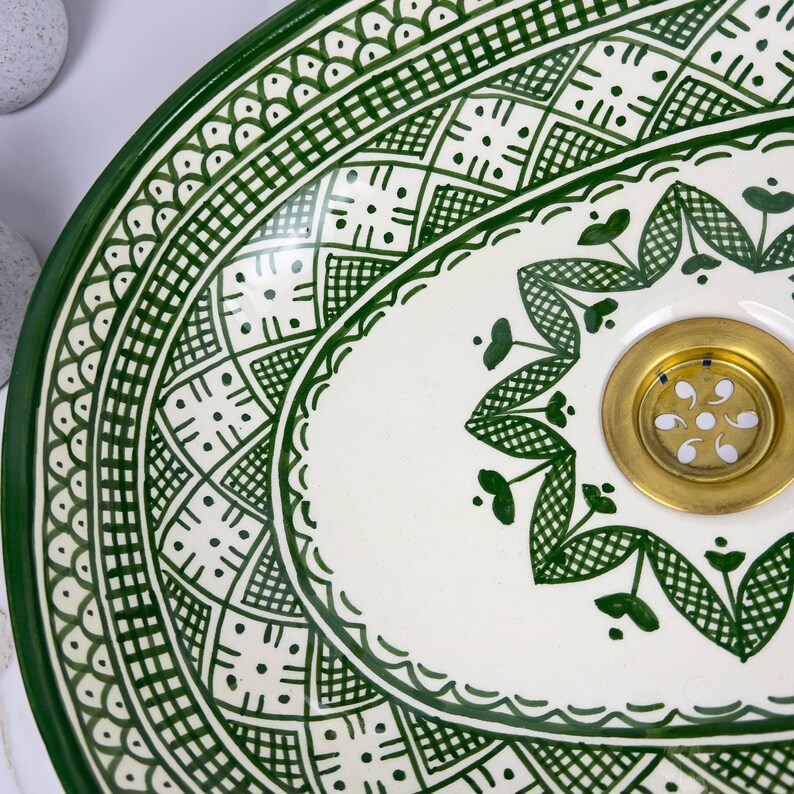 Vasque Marocaine Ovale en céramique de style oriental #315