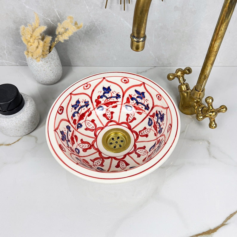 Marokkanisches Keramikwaschbecken im orientalischen Stil #263
