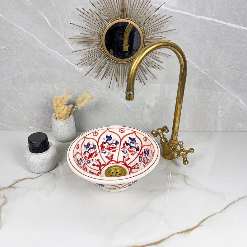 Marokkanisches Keramikwaschbecken im orientalischen Stil #263