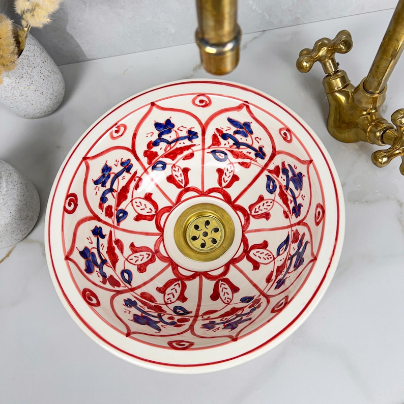 Marokkanisches Keramikwaschbecken im orientalischen Stil #263