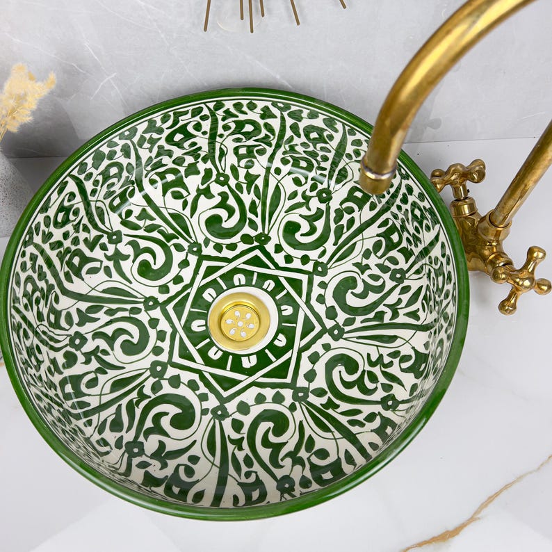 Marokkanisches Keramikwaschbecken im orientalischen Stil #232