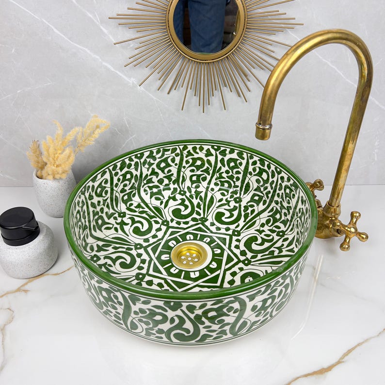 Marokkanisches Keramikwaschbecken im orientalischen Stil #232