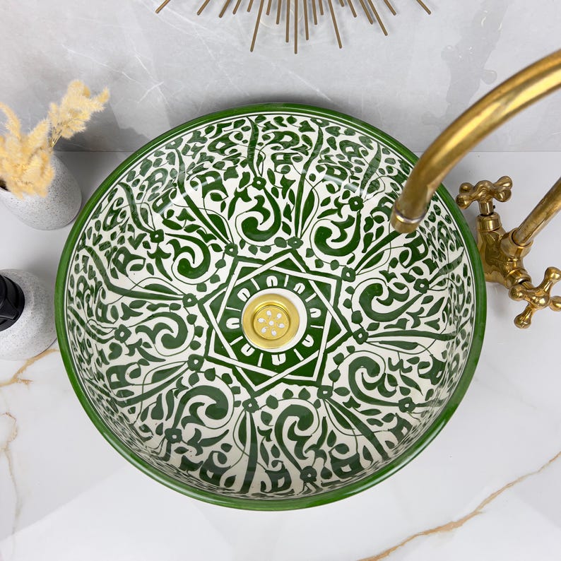 Marokkanisches Keramikwaschbecken im orientalischen Stil #232