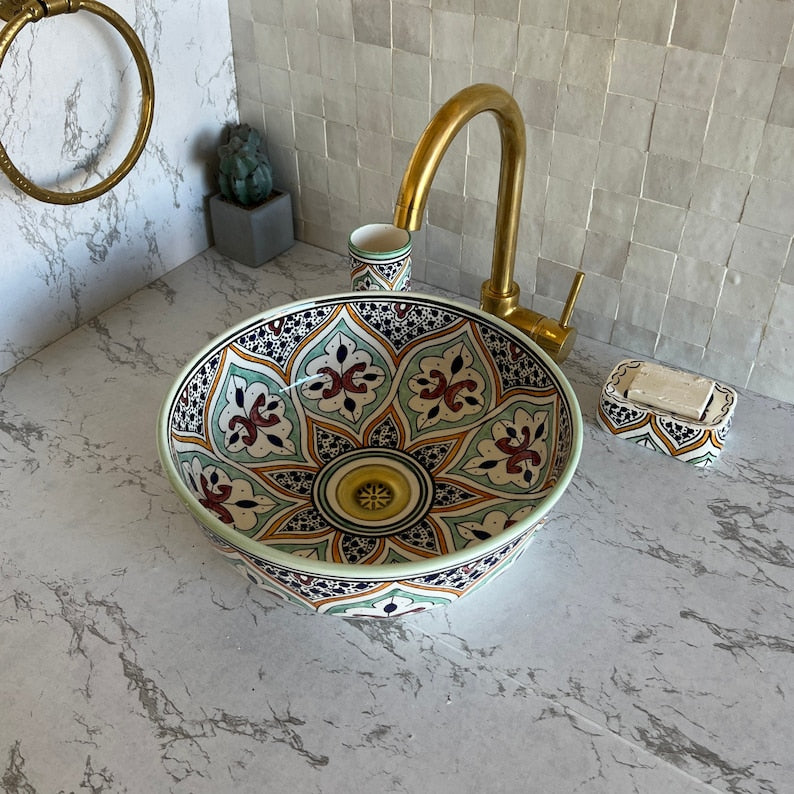 Vasque Marocaine en céramique de style oriental #5