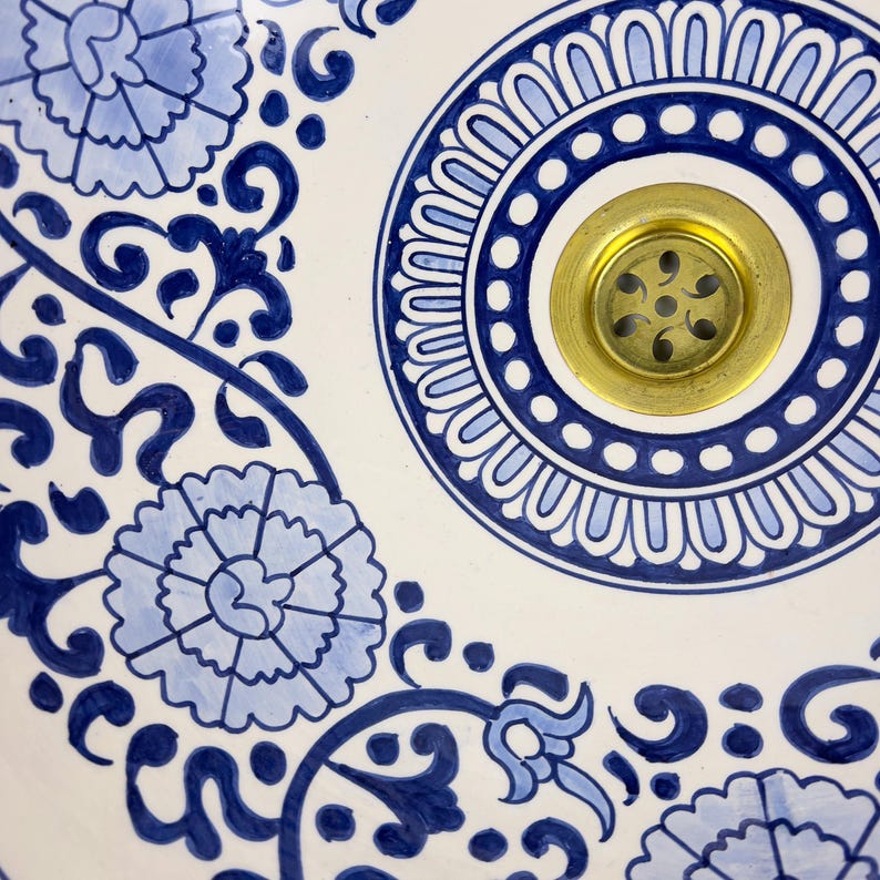 Königliches marokkanisches Becken – 14 Karat Goldrand Nr. 217