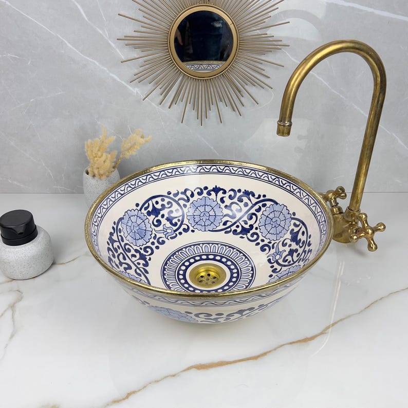 Königliches marokkanisches Becken – 14 Karat Goldrand Nr. 217