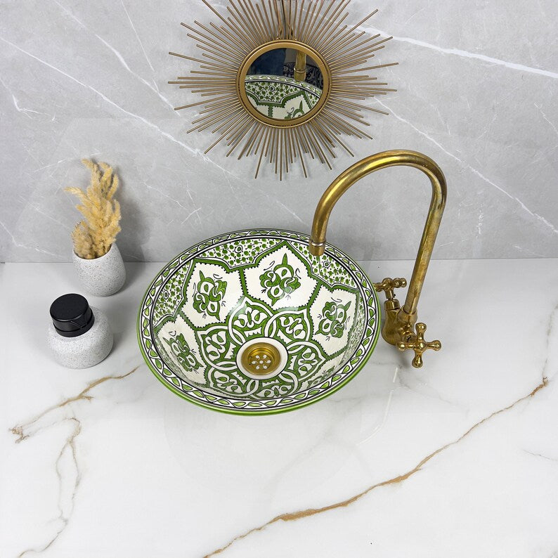 Marokkanisches Keramikwaschbecken im orientalischen Stil #243