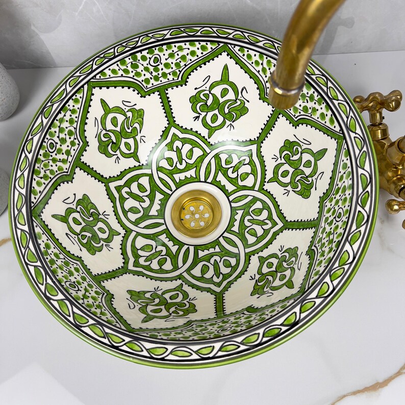 Marokkanisches Keramikwaschbecken im orientalischen Stil #243