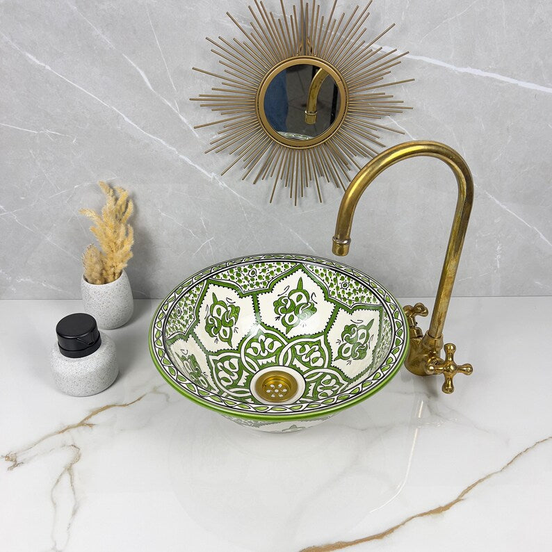 Marokkanisches Keramikwaschbecken im orientalischen Stil #243