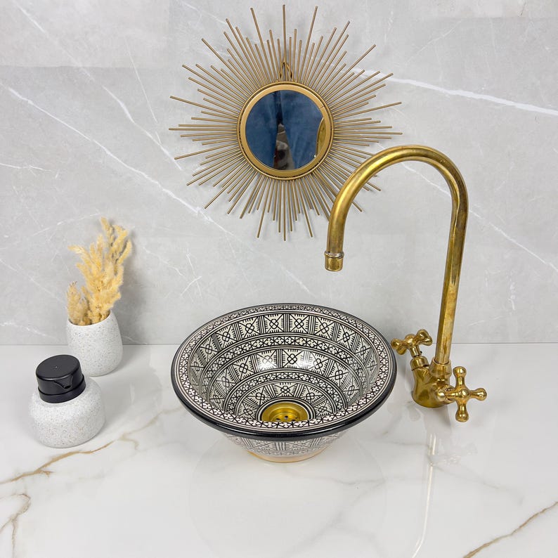 Marokkanisches Keramikwaschbecken im orientalischen Stil #282