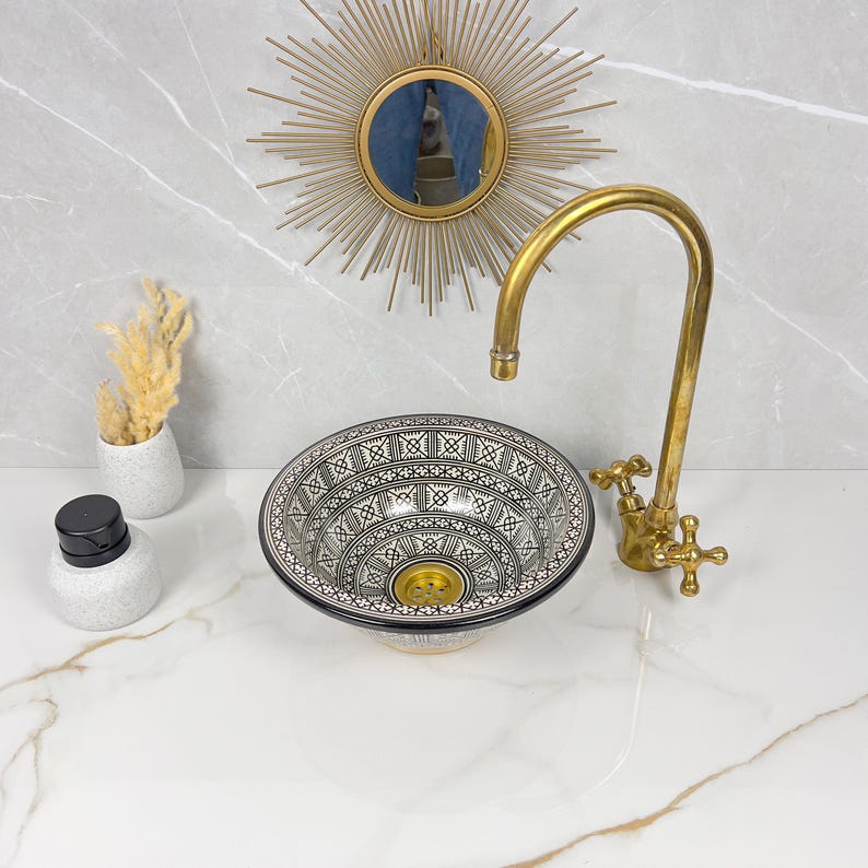 Marokkanisches Keramikwaschbecken im orientalischen Stil #282