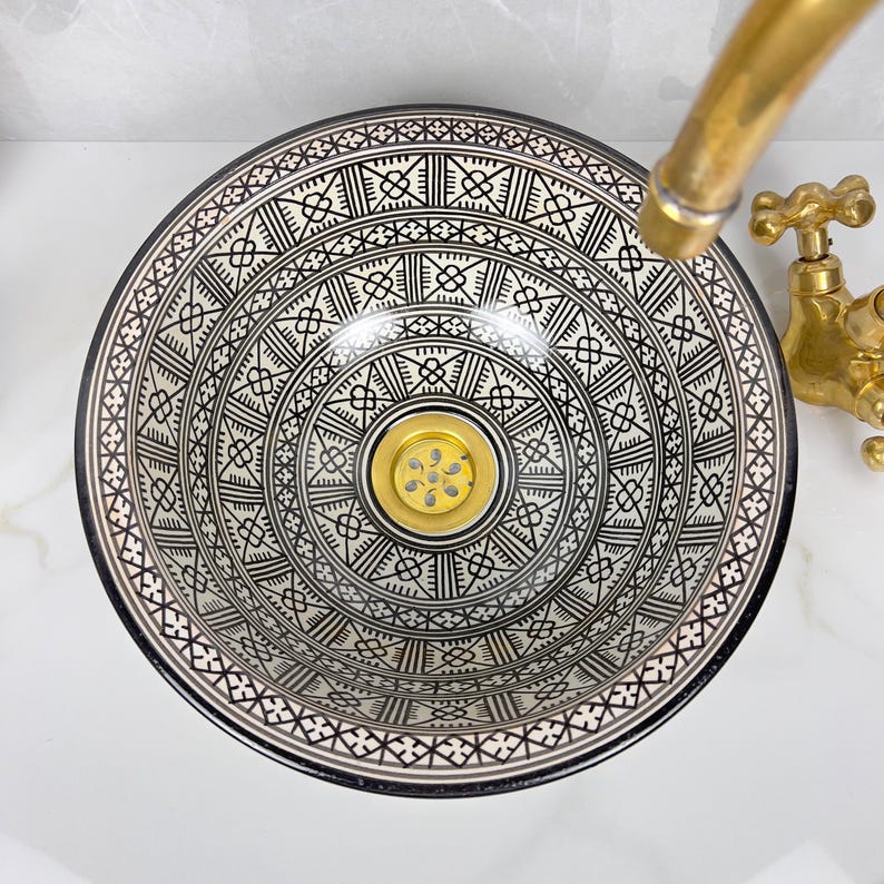 Marokkanisches Keramikwaschbecken im orientalischen Stil #282