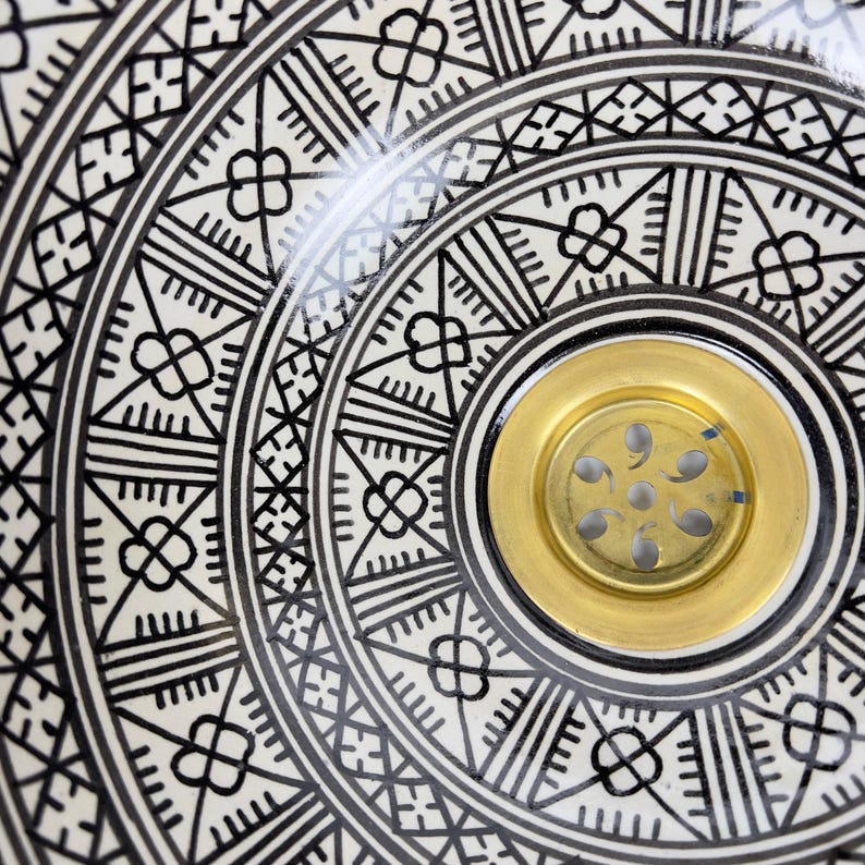 Marokkanisches Keramikwaschbecken im orientalischen Stil #282