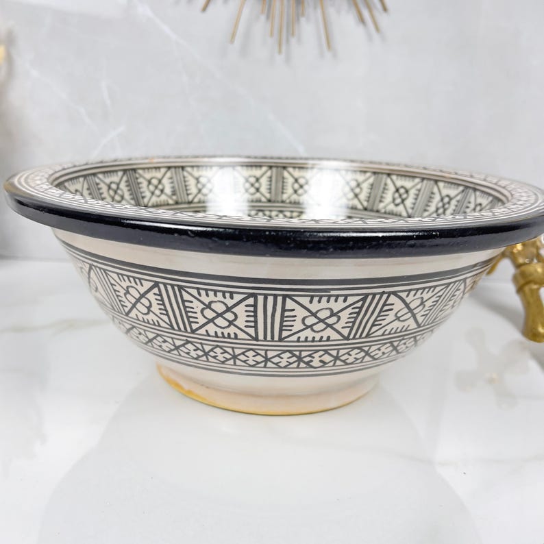 Marokkanisches Keramikwaschbecken im orientalischen Stil #282