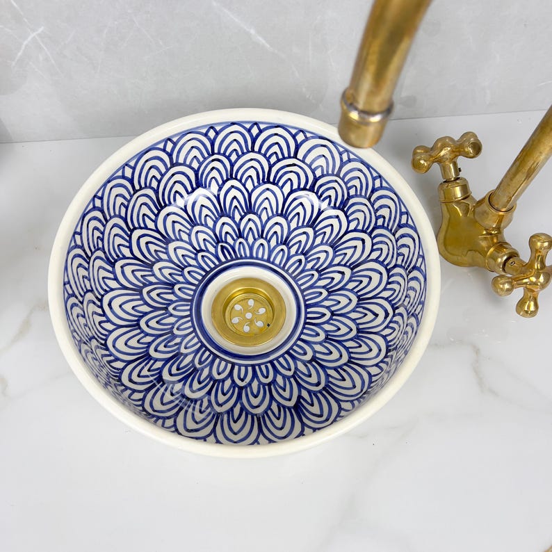 Marokkanisches Keramikwaschbecken im orientalischen Stil #274