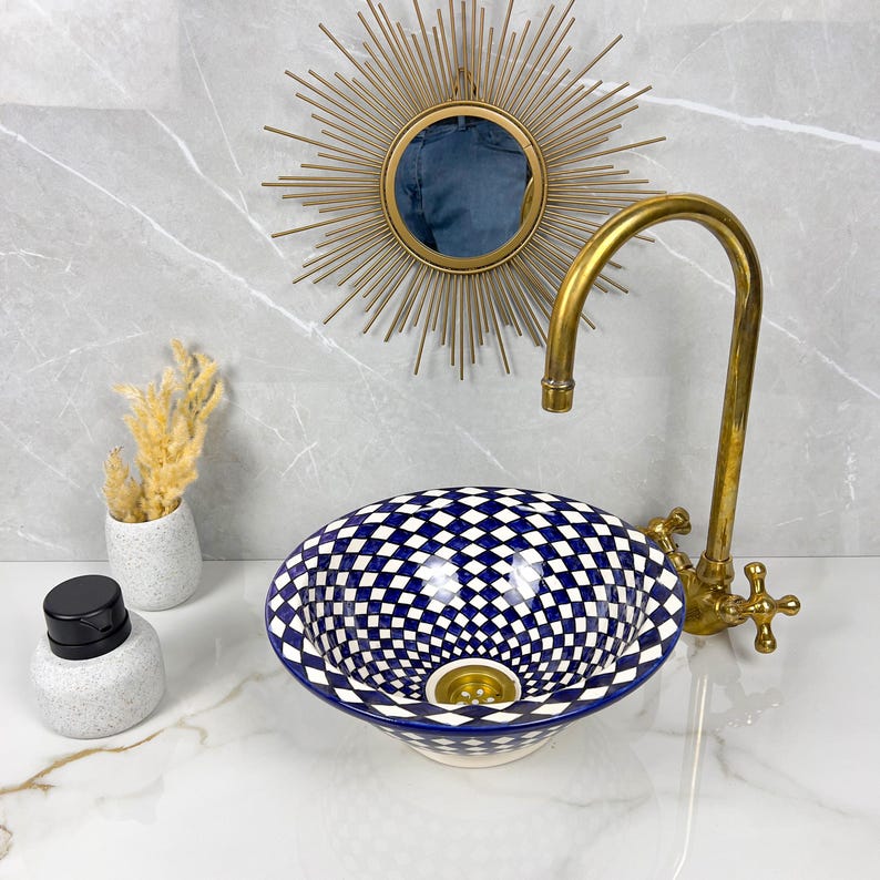 Marokkanisches Keramikwaschbecken im orientalischen Stil #289