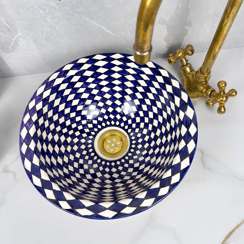 Marokkanisches Keramikwaschbecken im orientalischen Stil #289