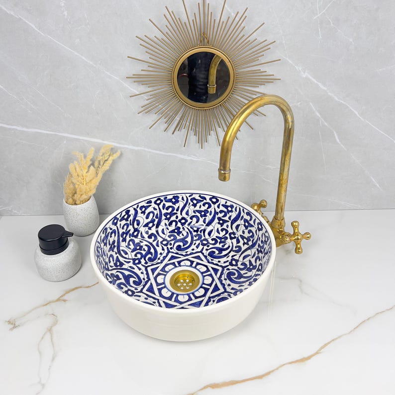 Marokkanisches Keramikwaschbecken im orientalischen Stil #237