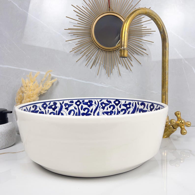 Marokkanisches Keramikwaschbecken im orientalischen Stil #237