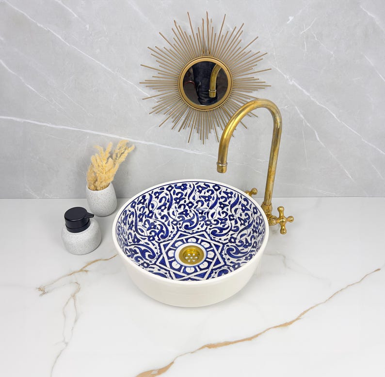 Marokkanisches Keramikwaschbecken im orientalischen Stil #237